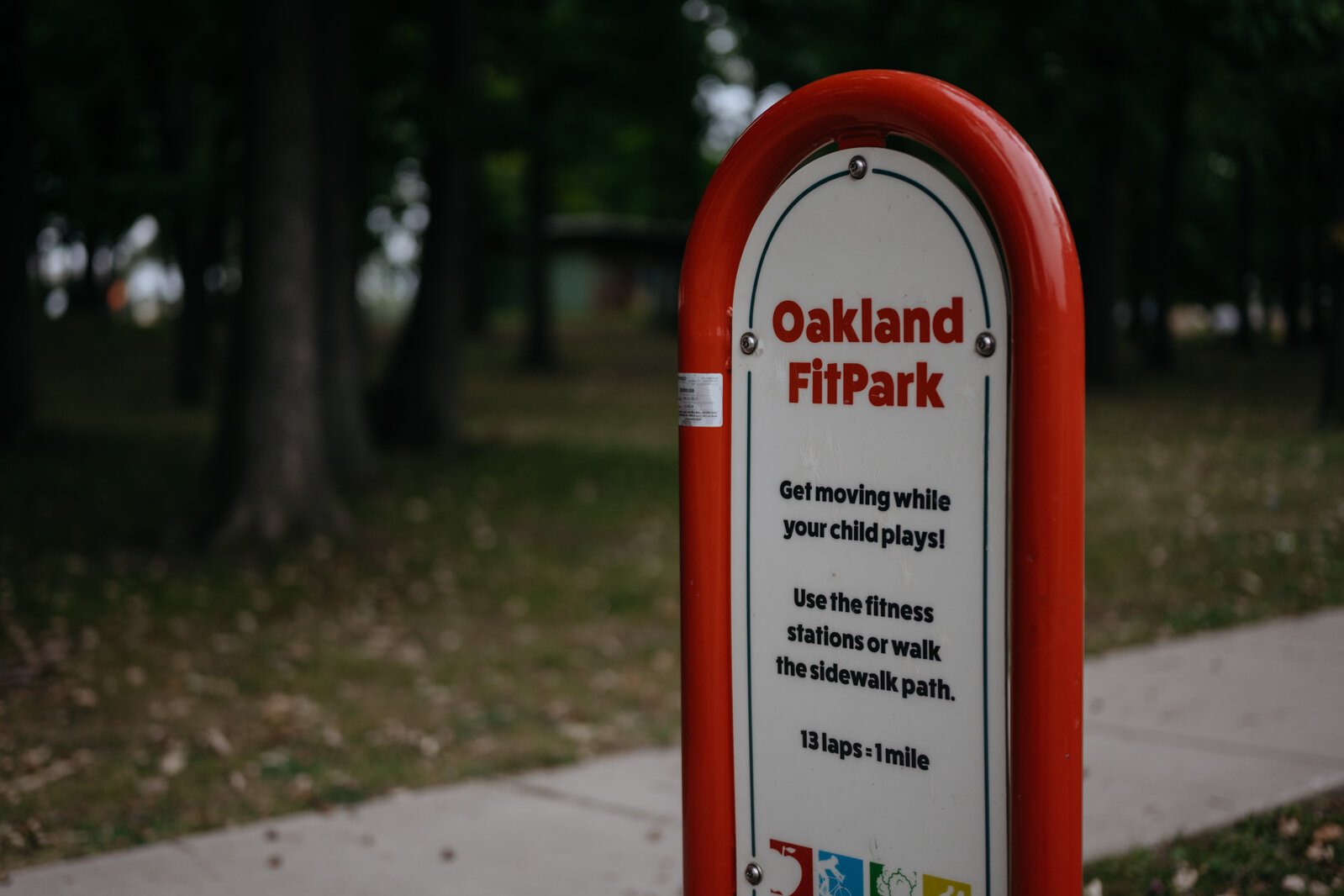 A sign for the new "FitPark" at Pontiac's Oakland Park.