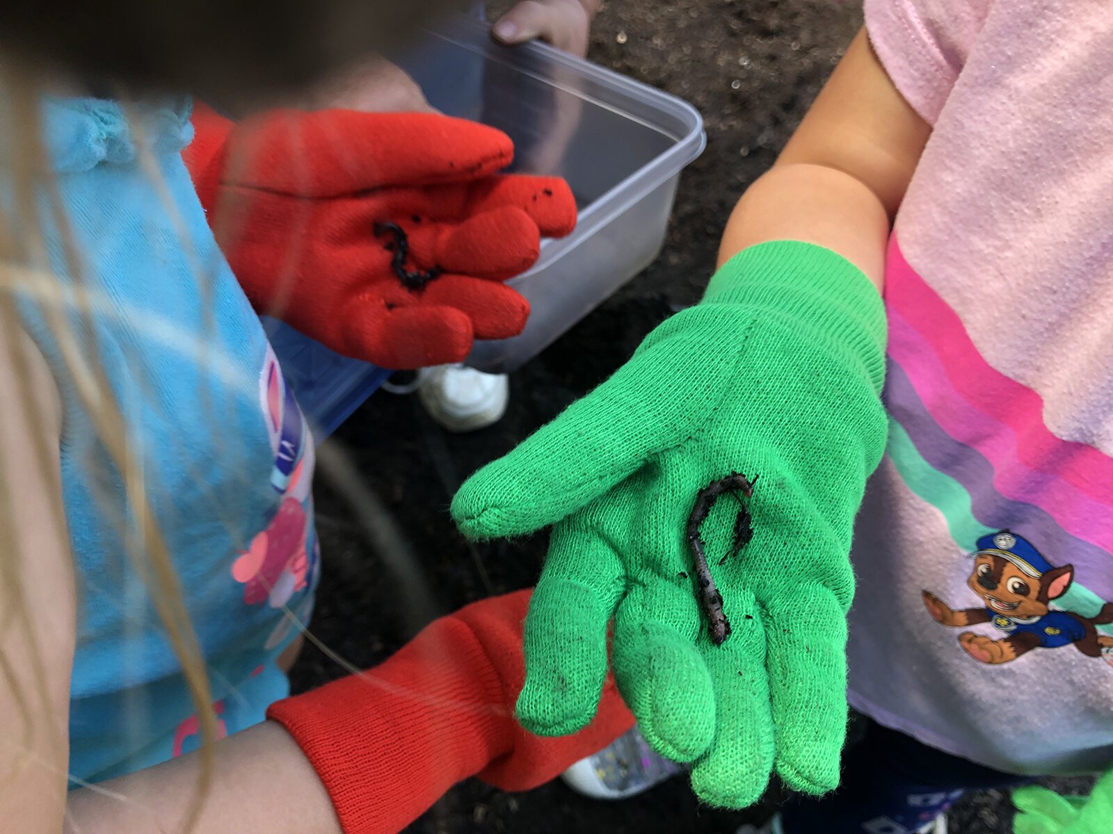 Children in the Child and Family Charities Family Growth Center's community garden.