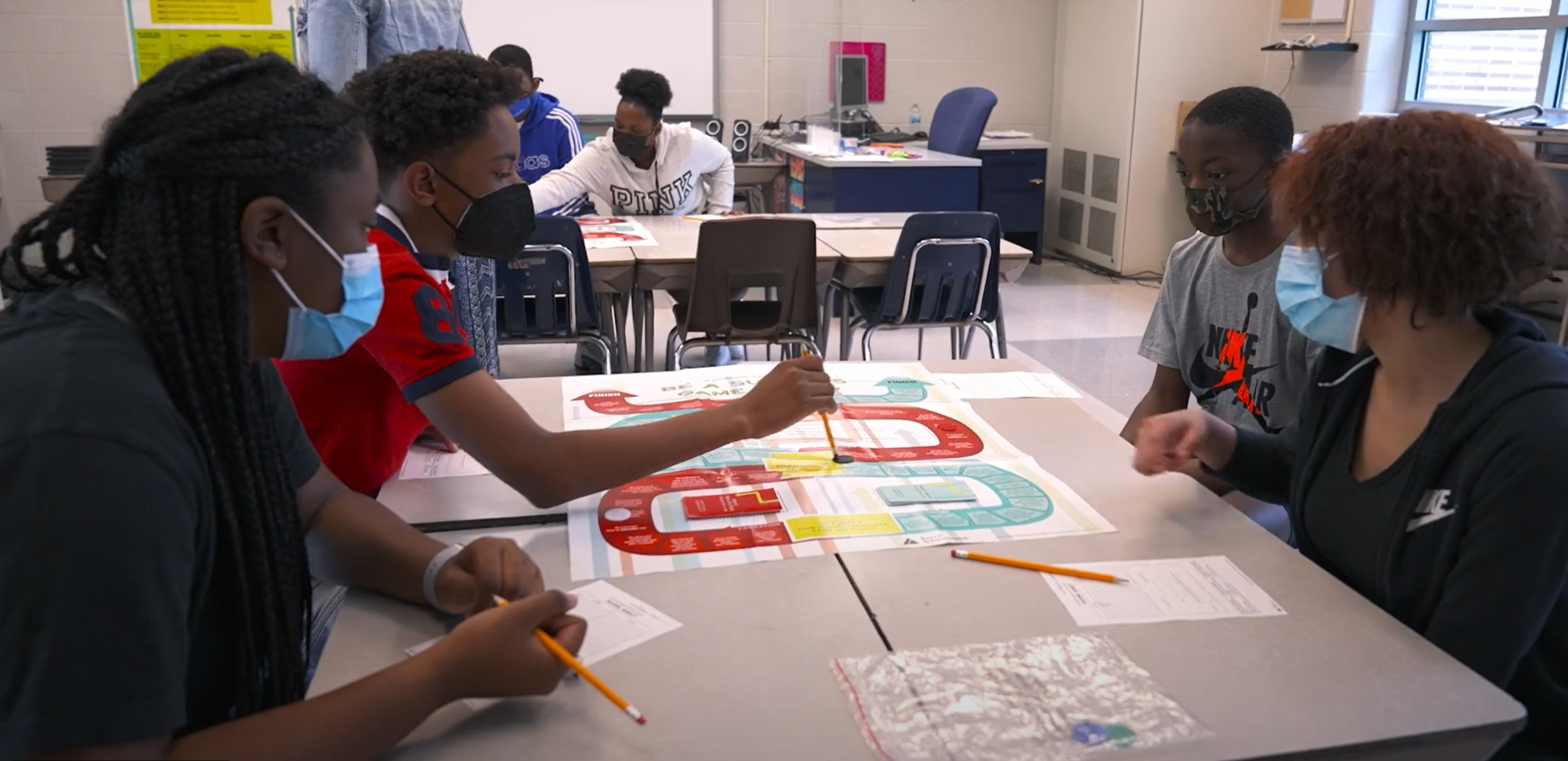 Southfield public middle school student explores JA Economics for Success. Courtesy of JA of Southeastern Michigan.