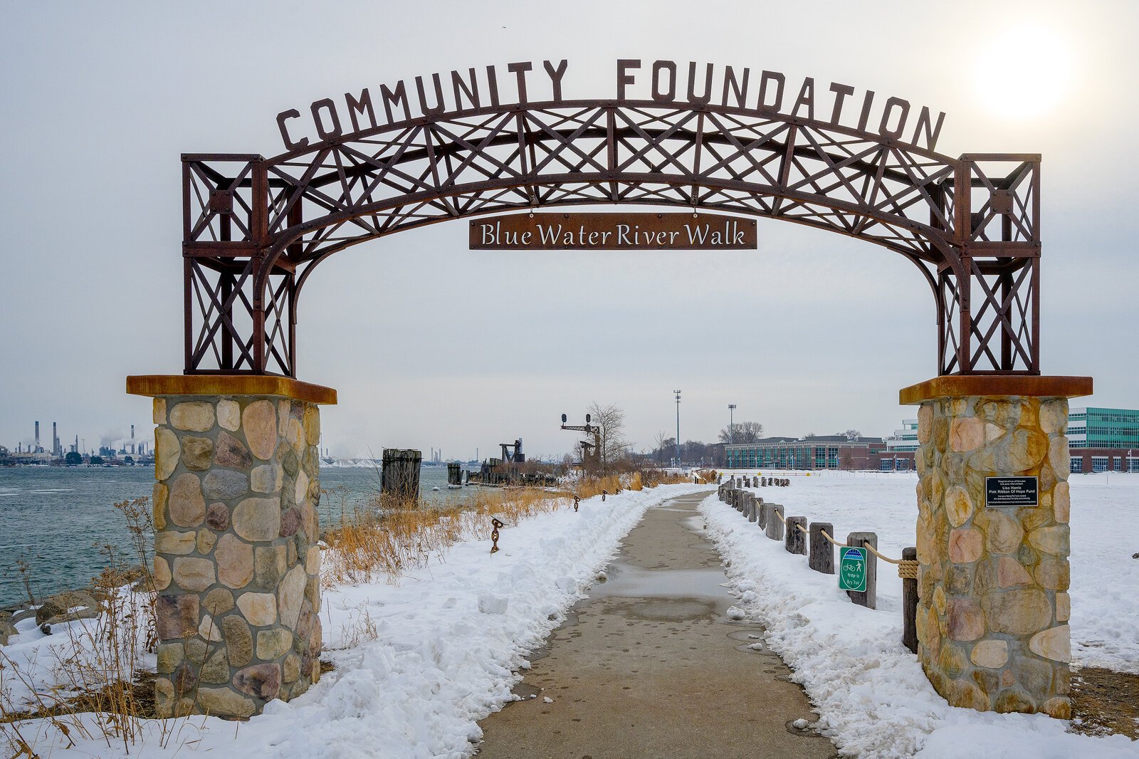 The Blue Water River Walk in Port Huron is part of the Bridge to Bay Trail.