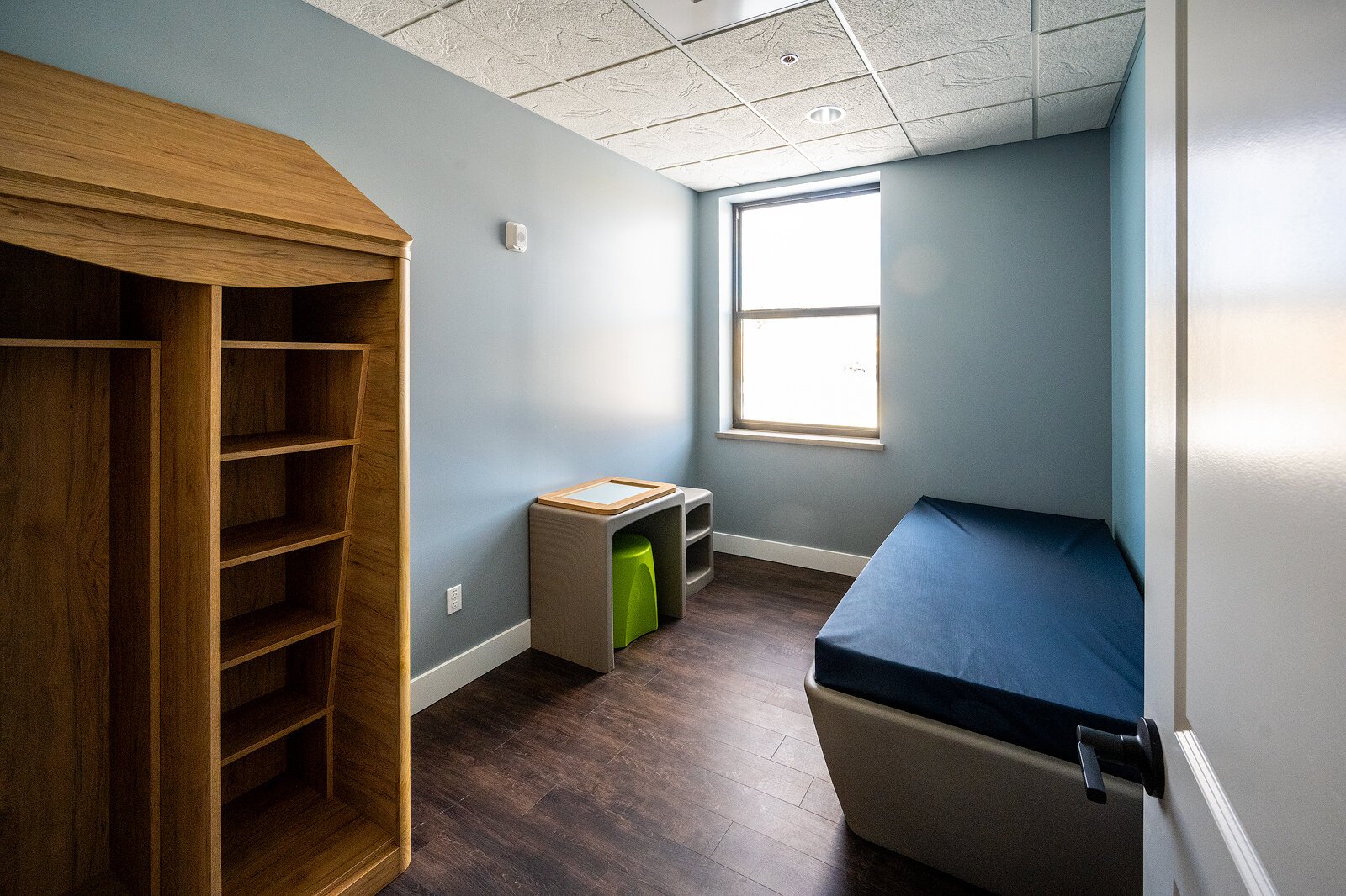 One of five bedrooms in the crisis residential services unit at Jackson's new mental health crisis service center, funded by the county's mental health millage.