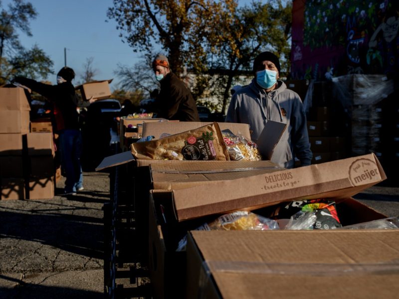 A Food Bank of Eastern Michigan distribution at the Martus Luna Food Pantry in Flint.