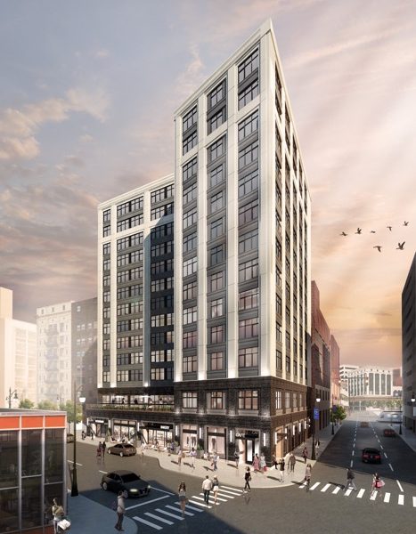 Renderings of Bedrock's 28 Grand apartment building