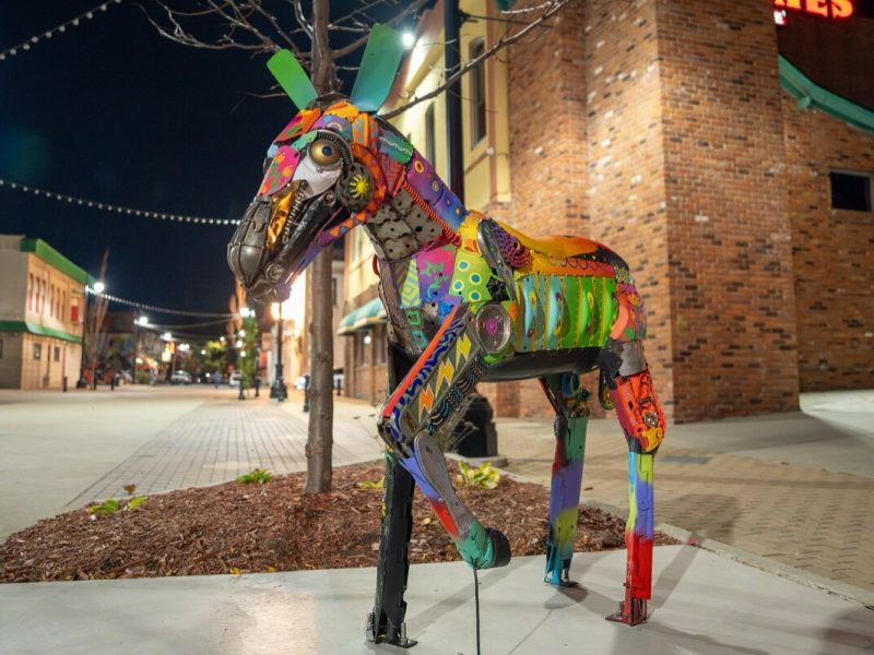 "These Alebrijes are made from different car parts tying up our relationship with Detroit and our long-time contributions as a Latino community to the Motor City,” says artist Elton Monroy Durán.