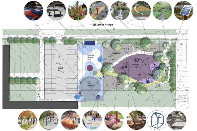 “Our park’s 'Universal Design' recognizes the need for a broad range of options for community members of different ages, learning styles, and with variations in mobility,” says Boggs Park Co-Project Manager Shoshanna Utchenik.