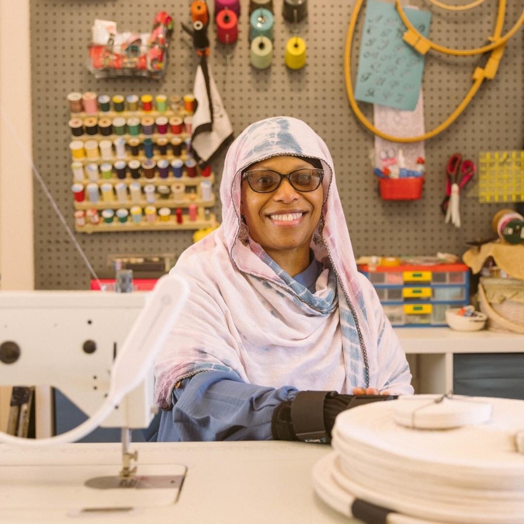 Business owner Kecia Escoe hopes to bring back the lost art of quilting at her new business, Umi's Comfort, where she hand makes custom quilts. (Courtesy of City of Detroit)