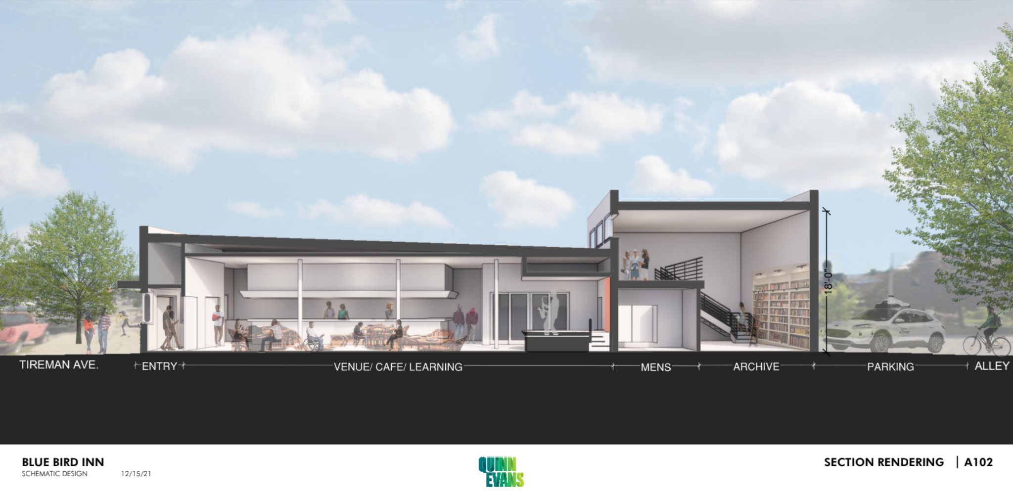 Rendering of the Blue Bird Inn. Courtesy of Detroit Sound Conservancy.