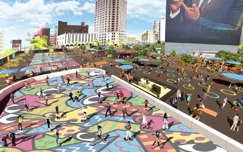 Design rendering for Monroe Street Midway.