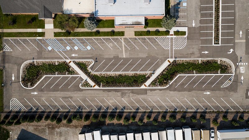 The Sacred Heart parking lot now