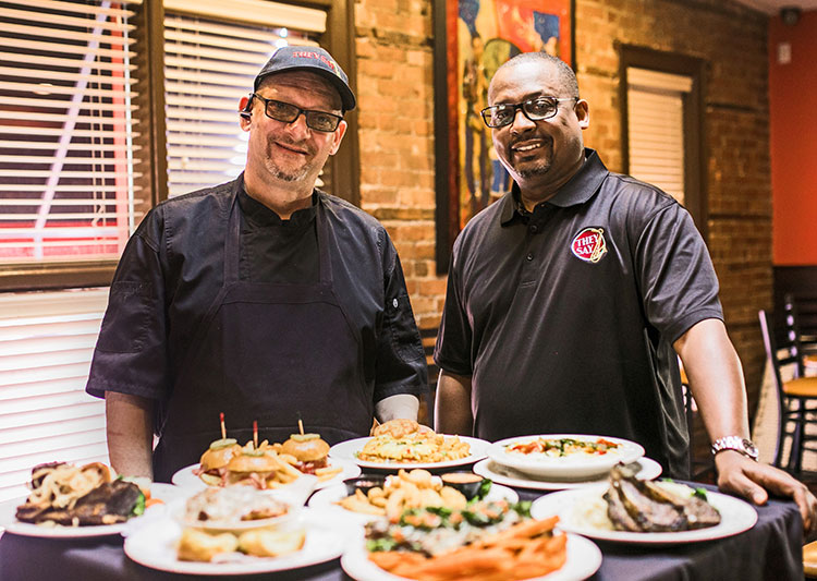 Chef Gerald Gregory and They Say owner Terry Payne, Sr. (right).  Chef has been with They Say since the Detroit restaurant opened in 2006. (photo by Cyrus Tetteh)