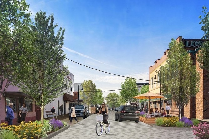 Shared street on Bagley