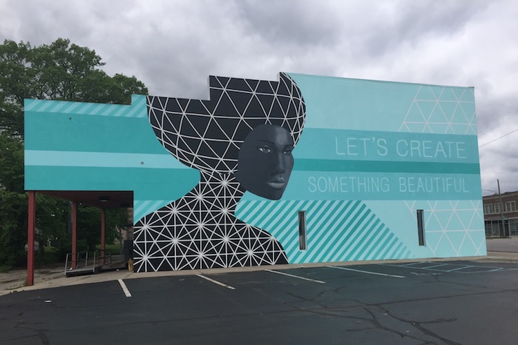 Mural on the exterior of Detroit Artists' Test Lab