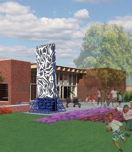 Rendering of the Charles McGee sculpture in North Rosedale Park