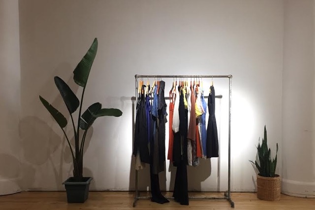 A custom built clothing rack at Boro