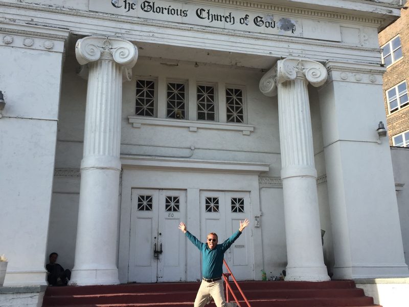Pastor Mick Veach in front of Mosaic Midtown Church