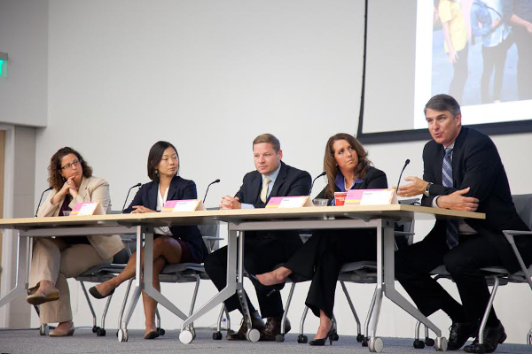 A panel discusses Michigan's creative economy at Creative Many's policy summit