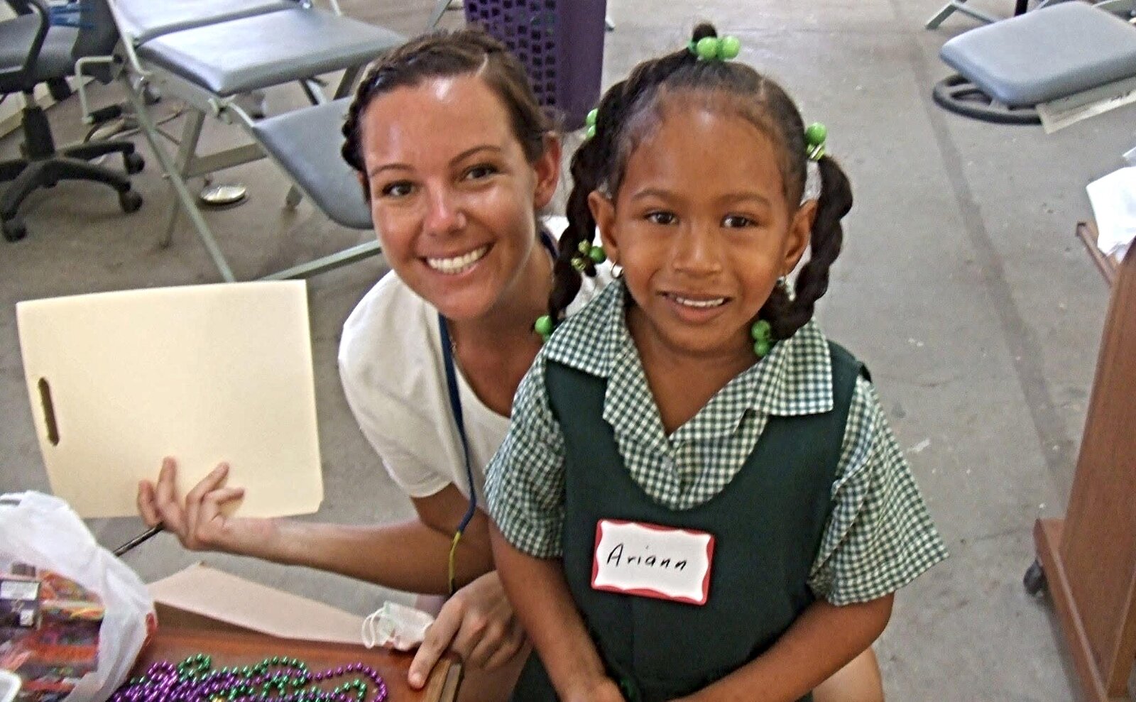 Hali Householder cares for a patient during her mission trip to Belize.